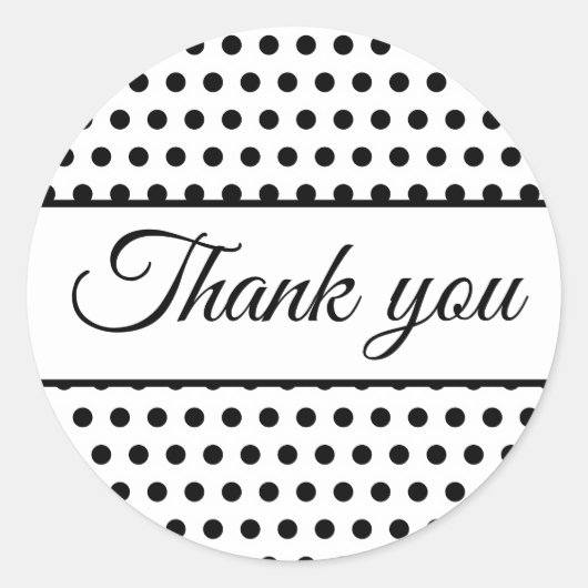 Zwarte witte stippen ronde sticker (Voorkant)