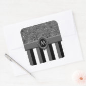 Zwarte witte streep Abstracte achtergrond Sjabloon Vierkante Sticker (Envelop)