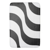 zwarte + witte streep modern badmat (Voorkant Verticaal)