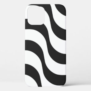 zwarte + witte streep modern iPhone 12 hoesje