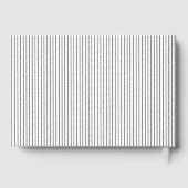 Zwarte witte strepen en monogram bruiloft gastenboek (Achterkant)