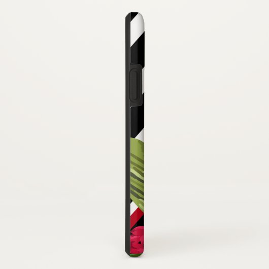 Zwarte witte strepen Gele bloemen Case-Mate iPhone Case (Achterkant / rechts)