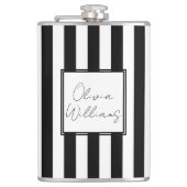 Zwarte witte strepen heupfles (Voorkant)