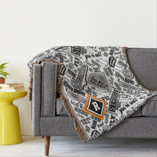 Zwarte witte strepen ID770 Deken