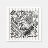 Zwarte witte strepen ID770 Servet (Voorkant)