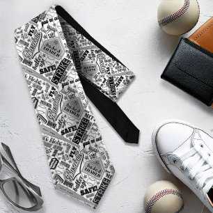 Zwarte witte strepen ID770 Stropdas