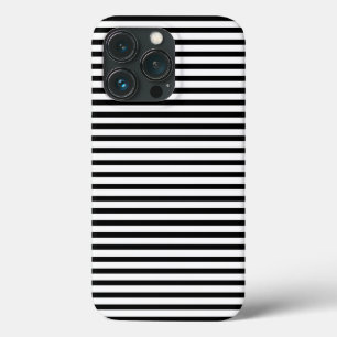 Zwarte, witte strepen, modern, stijlvol iPhone 13 pro hoesje