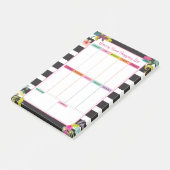 Zwarte Witte Stripe Grocery Store-winkellijst Post-it® Notes (Schuin)