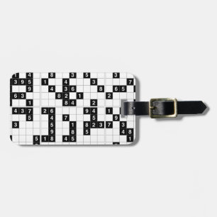 zwarte witte sudoku bagagelabel