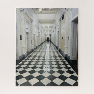 Zwarte Witte Tegel Hallway West Wing Legpuzzel