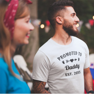 Zwarte Witte tekst promoot naar papa nieuwe vaders T-shirt