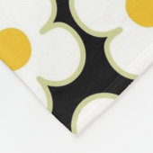 Zwarte witte tropische bloemen botanische zomer fleece deken (Hoek)