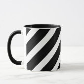 Zwarte witte tweekleurige geometrische Abstracte l Mok (Links)