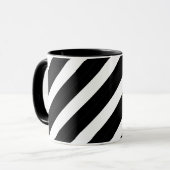 Zwarte witte tweekleurige geometrische Abstracte l Mok (Voorkant links)