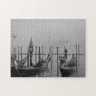Zwarte witte  Venetië Canal Travel Legpuzzel