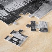 Zwarte witte  Venetië Canal Travel Legpuzzel (Zijkant)