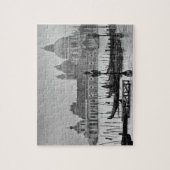 Zwarte witte  Venetië Canal Travel Legpuzzel (Verticaal)