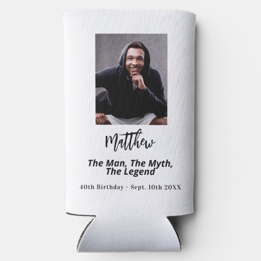 Zwarte witte verjaardagsfoto man mythe legende (Achterkant)