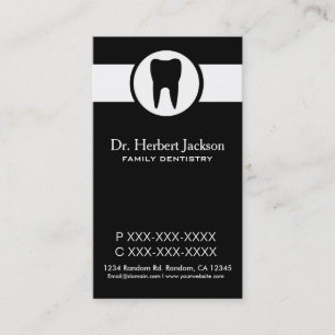 Zwarte witte verticale tandarts, aangepast visitek visitekaartje