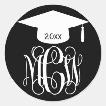 Zwarte Witte Vines Script Monogram Afstudeer DIY B
