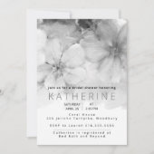 Zwarte, witte waterverf Floral Vrijgezellenfeest Kaart (Voorkant)