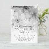 Zwarte, witte waterverf Floral Vrijgezellenfeest Kaart (Staand voorkant)