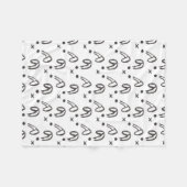 Zwarte witte waterverf handtas fleece deken (Voorkant (Horizontaal))