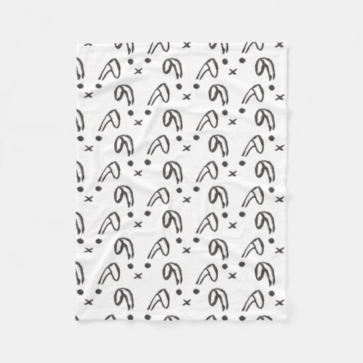 Zwarte witte waterverf handtas fleece deken (Voorkant)