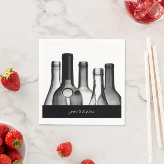Zwarte & Witte Wijn Fles Party Papier Servet Set (Insitu)