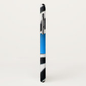 ZWARTE WITTE ZEBRA FUR AQUA BLUE GEM MONOGRAM, Case-Mate iPhone CASE (Achterkant/links)