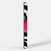 ZWARTE WITTE ZEBRA FUR FUCHSIA PINK GEM MONOGRAM, Case-Mate iPhone CASE (Achterkant / Rechts)