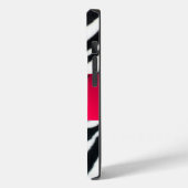 ZWARTE WITTE ZEBRA FUR FUCHSIA PINK GEM MONOGRAM, Case-Mate iPhone CASE (Achterkant / Links)