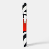 ZWARTE WITTE ZEBRA FUR RED GEM MONOGRAM, Case-Mate iPhone CASE (Achterkant / Links)