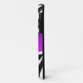 ZWARTE WITTE ZEBRA FUR VIOLET PAARSE GEM MONOGRAM, Case-Mate iPhone CASE (Achterkant/links)