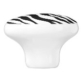 Zwarte witte Zebra Leopard Skin Monogram Keramische Knop (Zijkant)