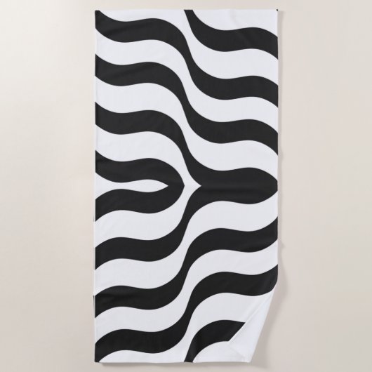 zwarte + witte zebra streep patroon moderne kussen strandlaken (Voorkant)