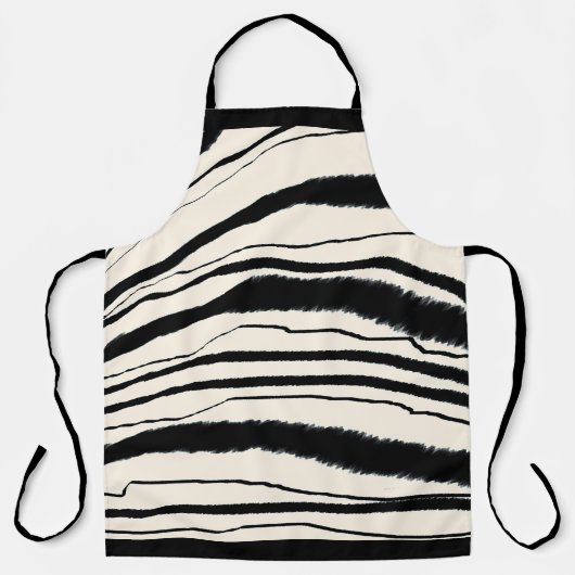 ZWARTE WITTE ZEBRA STRIPE Chef Craft Schort (Voorkant)