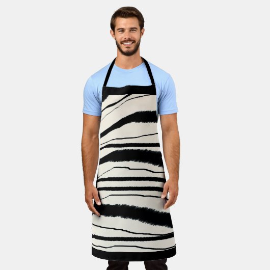 ZWARTE WITTE ZEBRA STRIPE Chef Craft Schort (Gedragen)