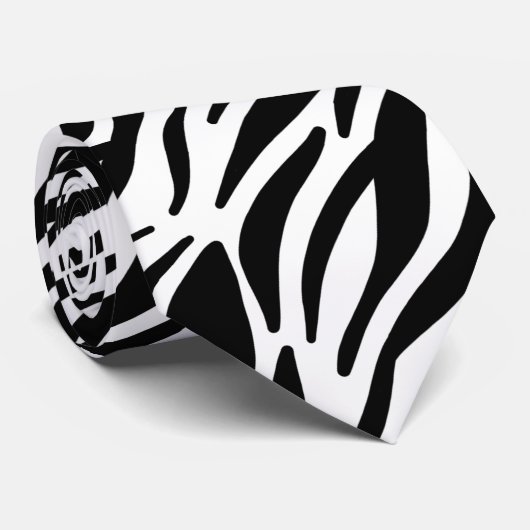 Zwarte witte Zebra Stripes Elegant Pattern Cool Stropdas (Opgerold)