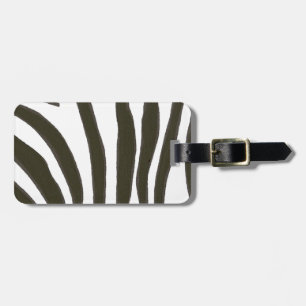 Zwarte witte Zebra Stripes Personeel Bagagelabel