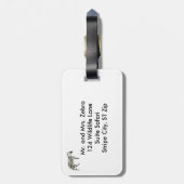 Zwarte witte Zebra Stripes Personeel Bagagelabel (Achterkant verticaal)