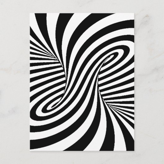 ZWARTE WITTE ZEBRA SWIRLS PATTERS OPTISCHE ILLUSIE BRIEFKAART (Voorkant)