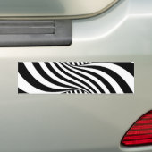 ZWARTE WITTE ZEBRA SWIRLS PATTERS OPTISCHE ILLUSIE BUMPERSTICKER (Op auto)