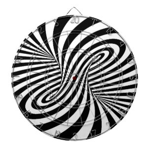 ZWARTE WITTE ZEBRA SWIRLS PATTERS OPTISCHE ILLUSIE DARTBORD