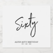 Zwarte & Witte zestienbriefing 60ste verjaardag Bier Etiket (Enkel label)