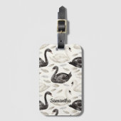 Zwarte witte zwanen bagagelabel (Voorkant (verticaal))