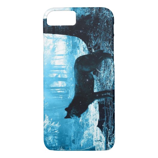 Zwarte Wolf Alone in het bos Case-Mate iPhone Case (Achterkant)