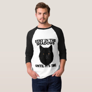 Zwarte Wolf Blijf In De Schaduwen Raglan Baseball T-shirt