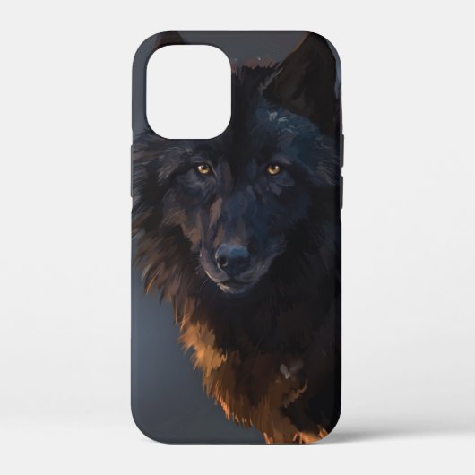 Zwarte wolf Case-Mate iPhone case (Achterkant)