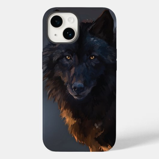 Zwarte wolf Case-Mate iPhone case (Achterkant)